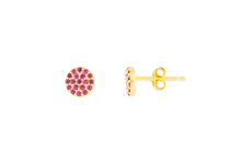Load image into Gallery viewer, Pink Juliet Gold Stud Earrings
