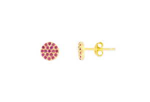 Pink Juliet Gold Stud Earrings