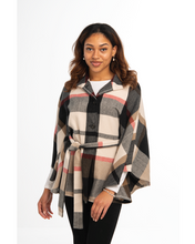 Load image into Gallery viewer, Classy Plaid Belted Wrap/Shawl

