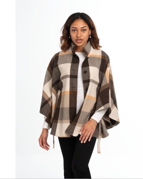 Classy Plaid Belted Wrap/Shawl