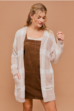 Load image into Gallery viewer, Taupe-White Plaid Cardigan
