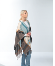 Load image into Gallery viewer, Plaid Wrap in Teal and Chocolate
