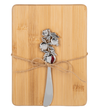 Load image into Gallery viewer, Pomegranate Blessings - Bamboo Cutting Board with Spreader
