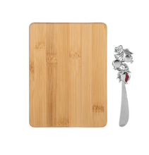 Load image into Gallery viewer, Pomegranate Blessings - Bamboo Cutting Board with Spreader
