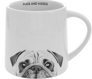 Pugs and Kisses Mug 17oz