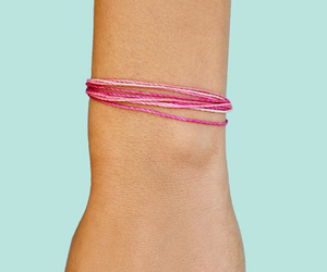 Pura Vida Cross My Heart Pink Bracelet