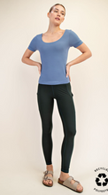 Load image into Gallery viewer, Recycled Butter Short Sleeve Top Paradise Blue
