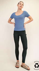 Recycled Butter Short Sleeve Top Paradise Blue