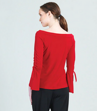 Load image into Gallery viewer, Red Off Shoulder Bell Sleeve Top By Clara Sunwoo
