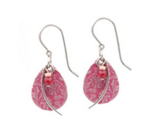 Load image into Gallery viewer, Pink Textured Tear Earrings
