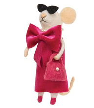 Load image into Gallery viewer, Red Carpet Mouse Felted Ornament
