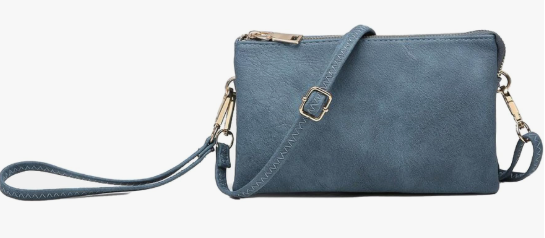 Riley Vegan Crossbody/ Wristlet in Indigo Blue