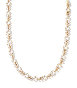 Kendra Scott Rosalie Tennis Necklace- Gold White Crystal