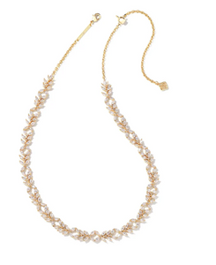 Kendra Scott Rosalie Tennis Necklace- Gold White Crystal