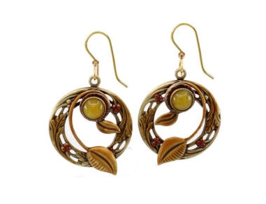Round Drops with Vines Earrings