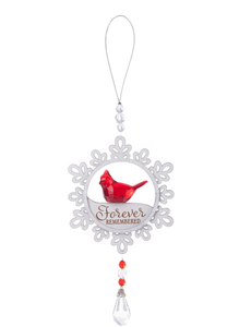 Snowflake with Cardinal Remembrance Ornament