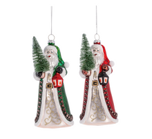 Load image into Gallery viewer, Santa with Tree Glass Ornament
