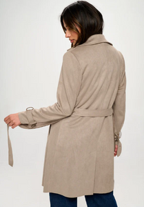 Scarlette Allen Trench Coat in Taupe - SO SOFT!