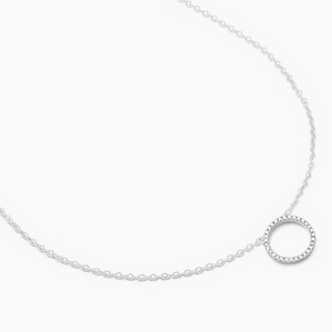 Standing O Diamond Necklace In Sterling Silver or Gold Plated Sterling Silver