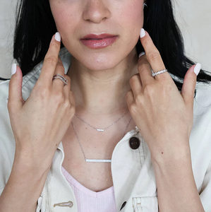Oyo Diamond Necklace In Sterling Silver or Gold Plated Sterling Silver