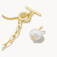 Load image into Gallery viewer, Kendra Scott Gold Leighton Convertible Necklace In White Pearl
