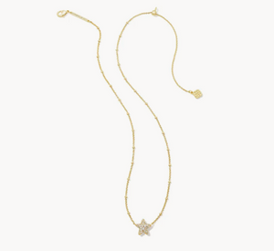 Kendra Scott Jae Star Pave Pendant White Crystal in Gold or Silver