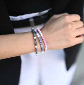 Love Pink Howlite Morse Code Bracelet