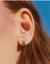 Load image into Gallery viewer, Kendra Scott Mini Ellie Studs in Gold Turquoise Magnesite
