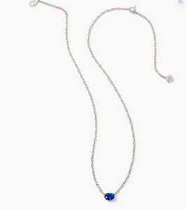 Kendra Scott Cailin Necklace Blue Crystal in Silver or Gold