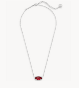 Kendra Scott Elisa Necklace Berry Glass in Silver or Gold