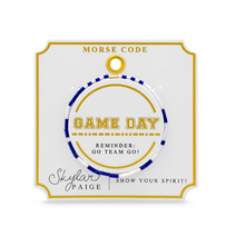 Load image into Gallery viewer, Game Day White &amp; Navy Morse Code Bracelet
