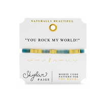 Load image into Gallery viewer, You Rock My World Tila Morse Code Bracelet

