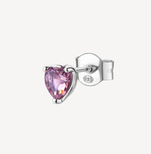 Load image into Gallery viewer, Sterling Silver Pink Heart Brosway Single Earring
