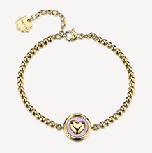 Load image into Gallery viewer, Brosway Chakra LOVE Pink Mother of Pearl Heart Gold Bracelet

