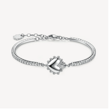 Load image into Gallery viewer, Brosway Chakra PROTECTION Sacred Heart Flame Rhinestone Silver Bracelet
