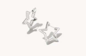 Kendra Scott Star Huggie Earrings Silver