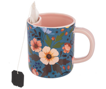 Load image into Gallery viewer, Floral Tea Mugs with Pockets
