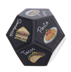 Dining Decider Dice Charms with Saying