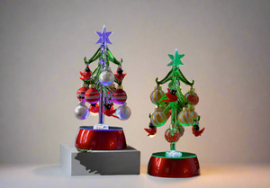 Light Up Christmas Tree with Cardinal Ornaments