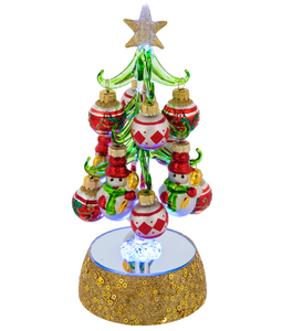 Light Up Christmas Trees with Snowmen Ornaments