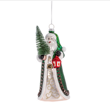 Load image into Gallery viewer, Santa with Tree Glass Ornament
