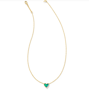 Kendra Scott Framed Ari Heart Necklace Mood Stone in Gold or Silver