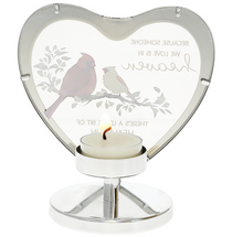 Load image into Gallery viewer, Heaven in Our Home 5&quot; Glass Heart Tea Light
