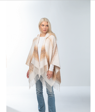 Load image into Gallery viewer, Striped Hooded Wrap in Sage or Cinnamon
