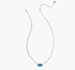 Kendra Scott Elisa Bamboo Frame Necklace Indigo Silver