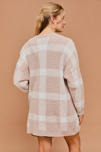 Load image into Gallery viewer, Taupe-White Plaid Cardigan
