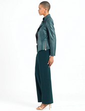 Load image into Gallery viewer, Hunter Green Liquid Leather Jacket by Clara Sunwoo
