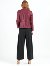 Load image into Gallery viewer, Merlot Liquid Leather Jacket by Clara Sunwoo
