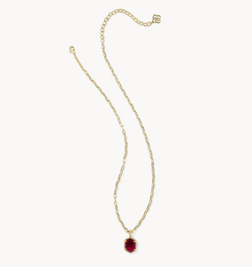 Kendra Scott Daphne Pave Framed Necklace Gold Berry Mica