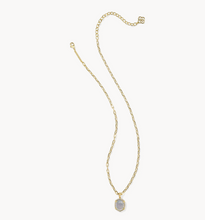 Load image into Gallery viewer, Kendra Scott Daphne Pave Framed Necklace Iridescent Ivory Illusion Gold
